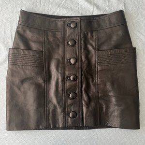 Sézane Alison Black Leather Skirt